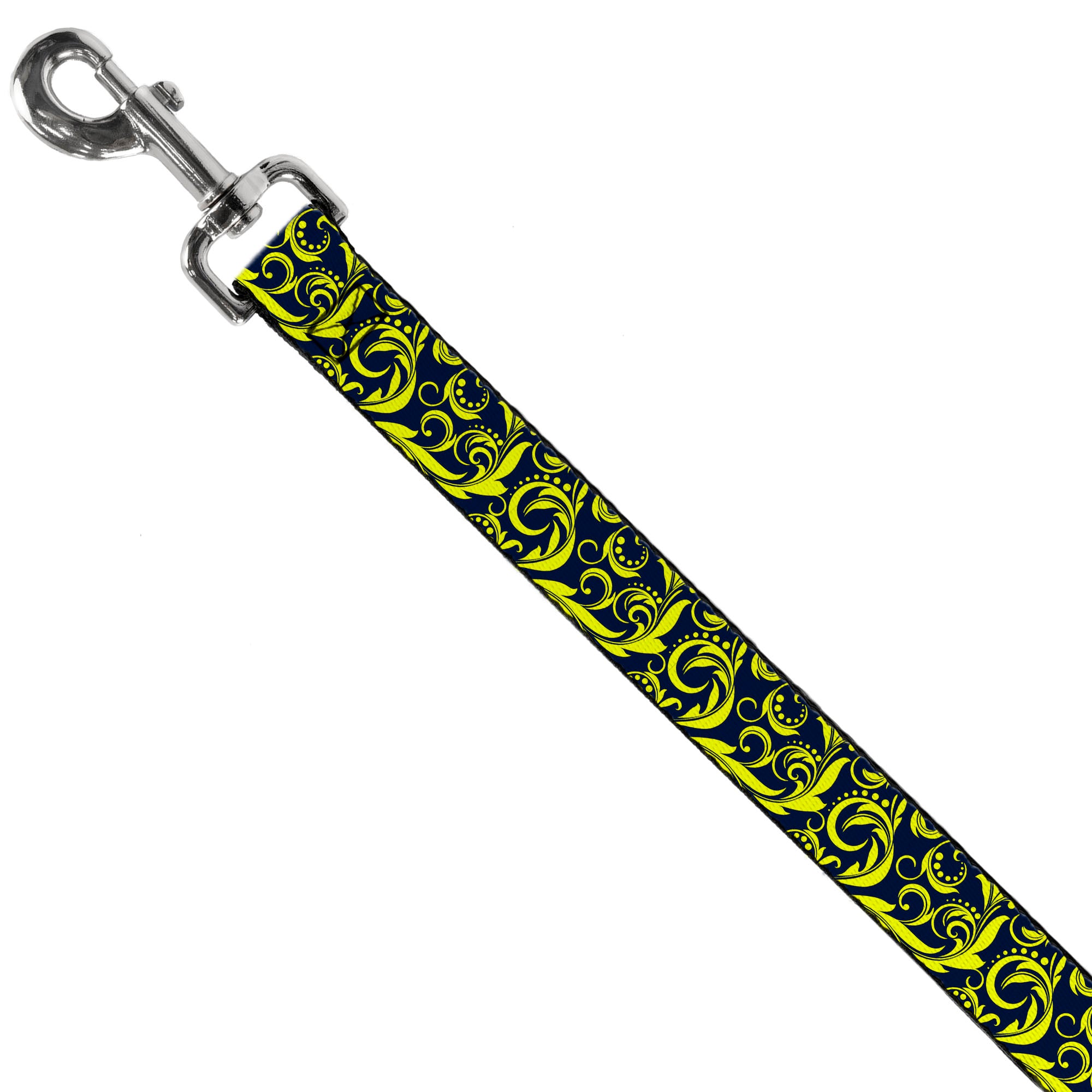 Dog Leash - Filigree Navy/Yellow Dog Leashes Buckle-Down