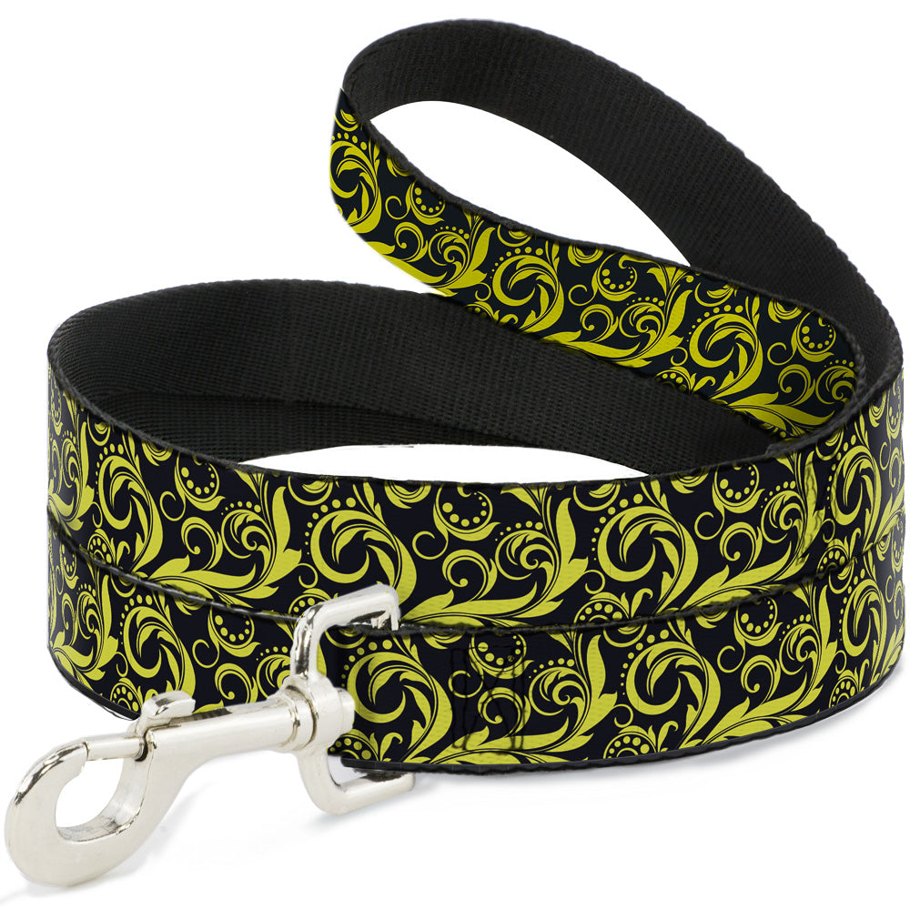 Dog Leash - Filigree Navy/Yellow Dog Leashes Buckle-Down