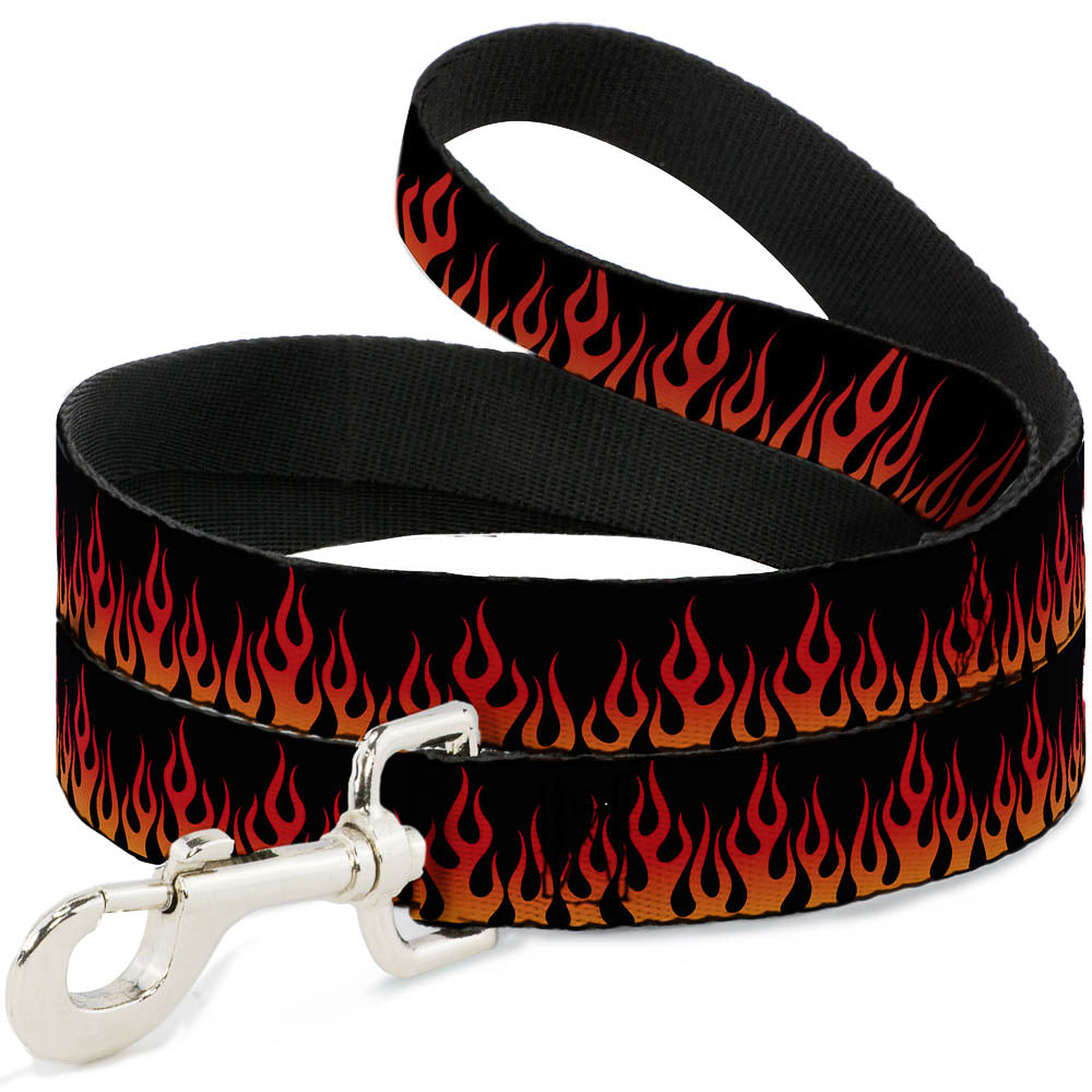Dog Leash - Flames Black/Orange/Red Dog Leashes Buckle-Down