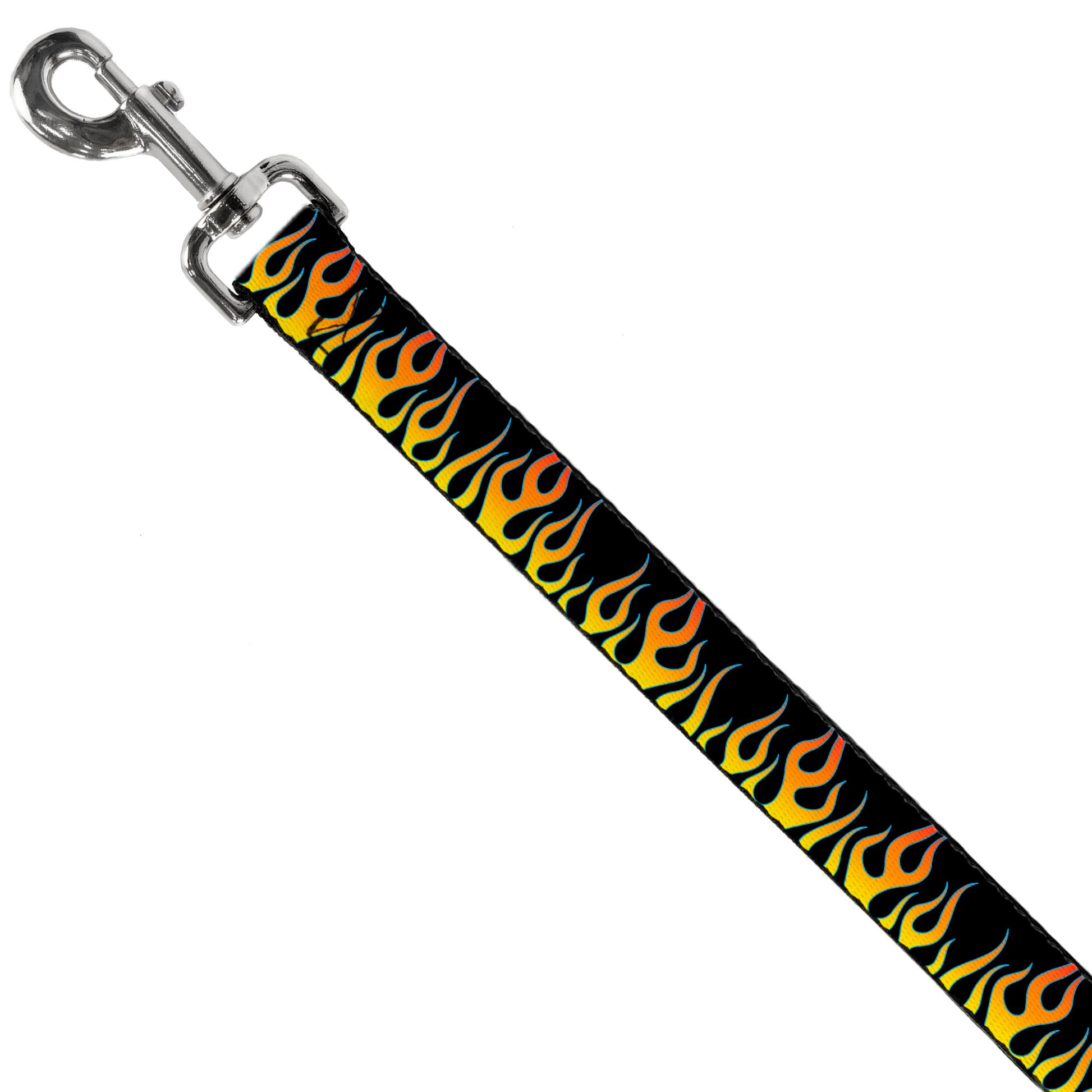 Dog Leash - Flames Black/Yellow/Orange Dog Leashes Buckle-Down