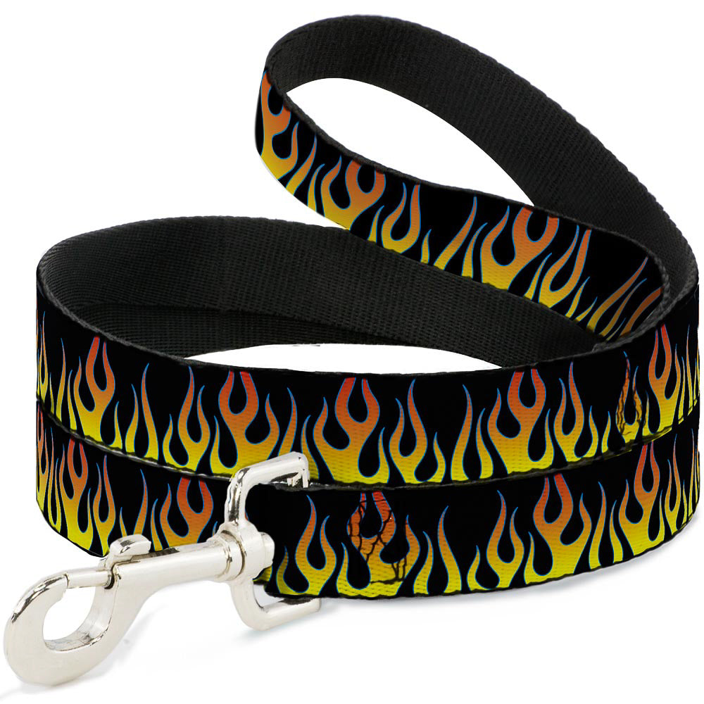 Dog Leash - Flames Black/Yellow/Orange Dog Leashes Buckle-Down