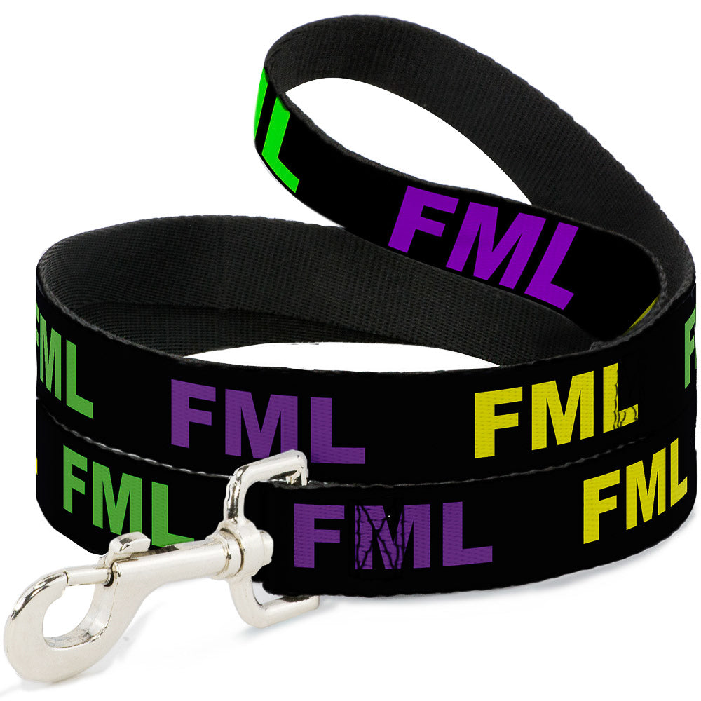 Buckle-Down Dog Leash - FML Black/Yellow/Green/Purple Dog Leashes Buckle-Down