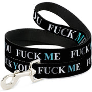 Buckle-Down Dog Leash - FUCK YOU/FUCK ME Black/White/Blue Dog Leashes Buckle-Down