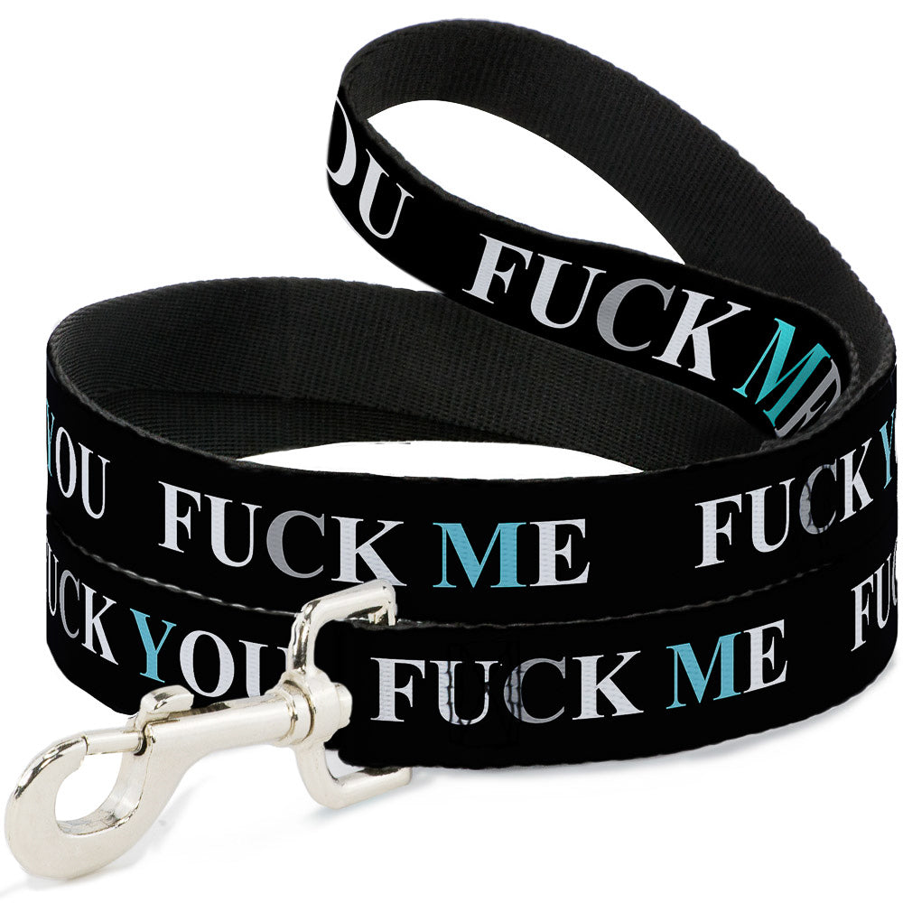 Buckle-Down Dog Leash - FUCK YOU/FUCK ME Black/White/Blue Dog Leashes Buckle-Down