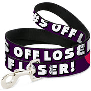 Buckle-Down Dog Leash - F!#$ OFF LOSER! Purple/Fuchsia/Yellow/Turquoise Dog Leashes Buckle-Down