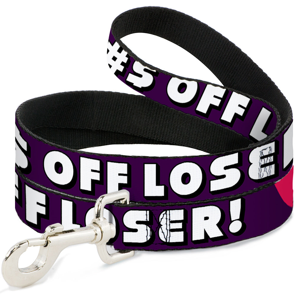 Buckle-Down Dog Leash - F!#$ OFF LOSER! Purple/Fuchsia/Yellow/Turquoise Dog Leashes Buckle-Down