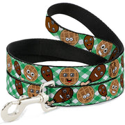 Dog Leash - Fried Chicken & Waffles Plaid White/Green Dog Leashes Buckle-Down