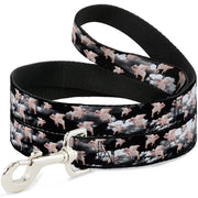 Dog Leash - Flying Pigs Black/White/Pink Dog Leashes Buckle-Down