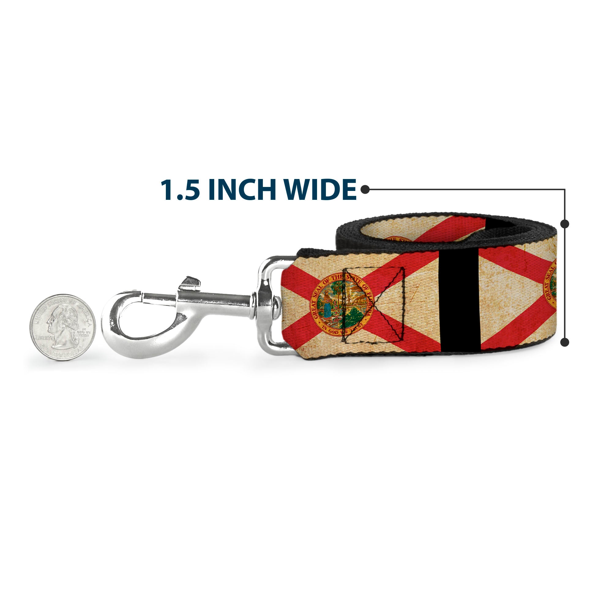 Dog Leash - Florida Flags/Black Dog Leashes Buckle-Down