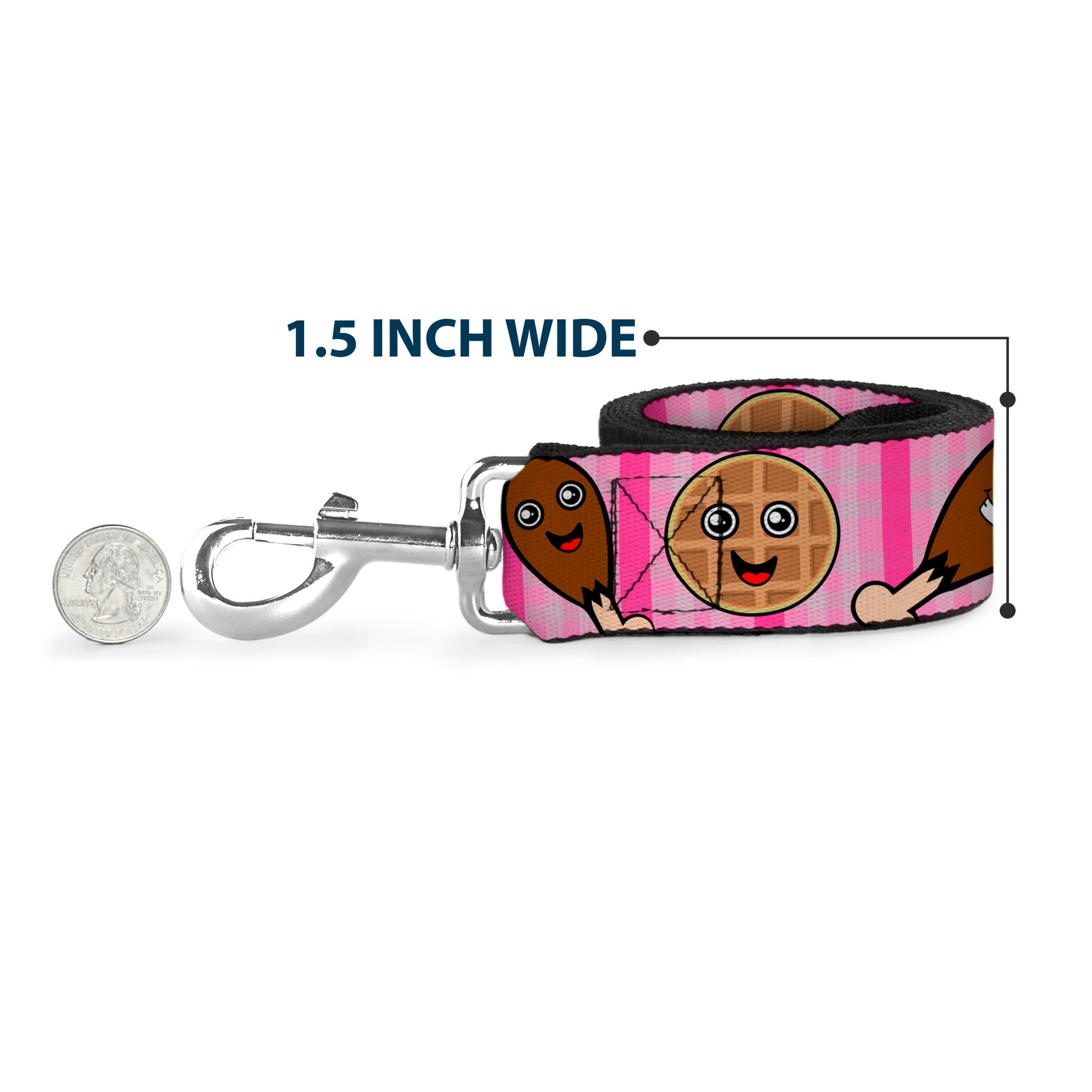 Dog Leash - Fried Chicken & Waffles Plaid Pinks Dog Leashes Buckle-Down