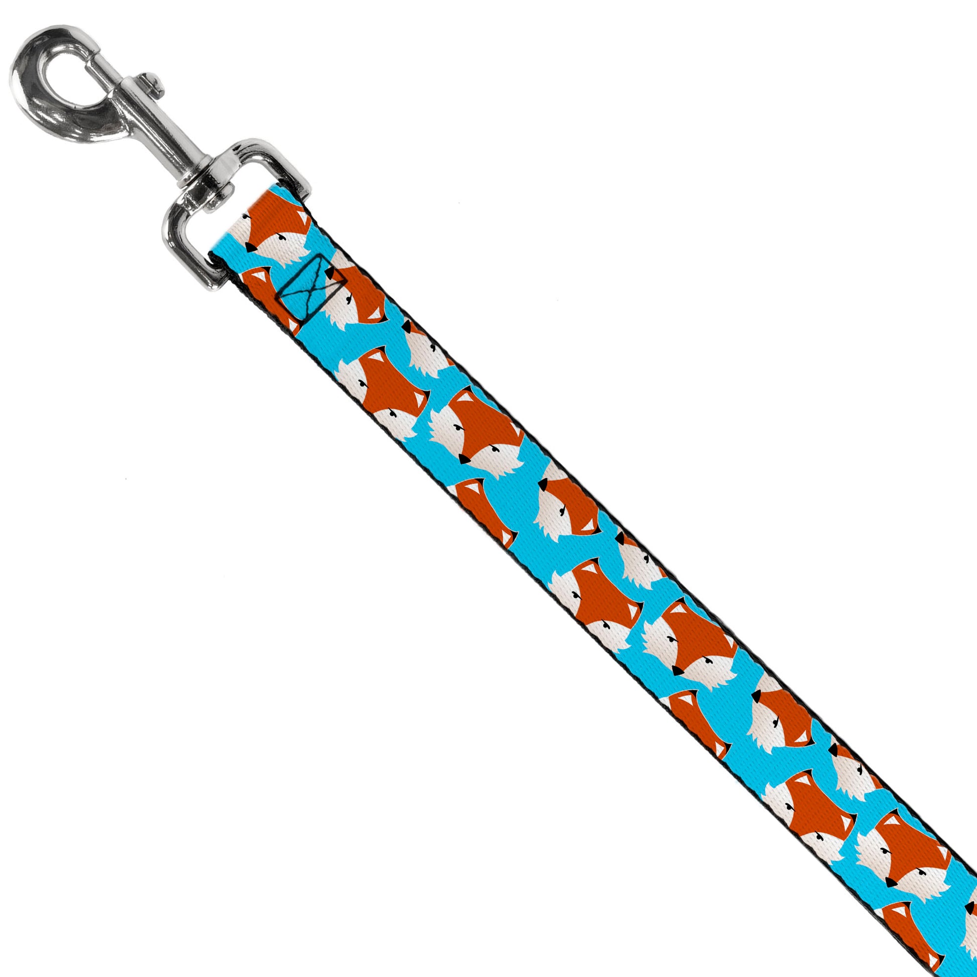 Dog Leash - Fox Face Scattered Sky Blue Dog Leashes Buckle-Down