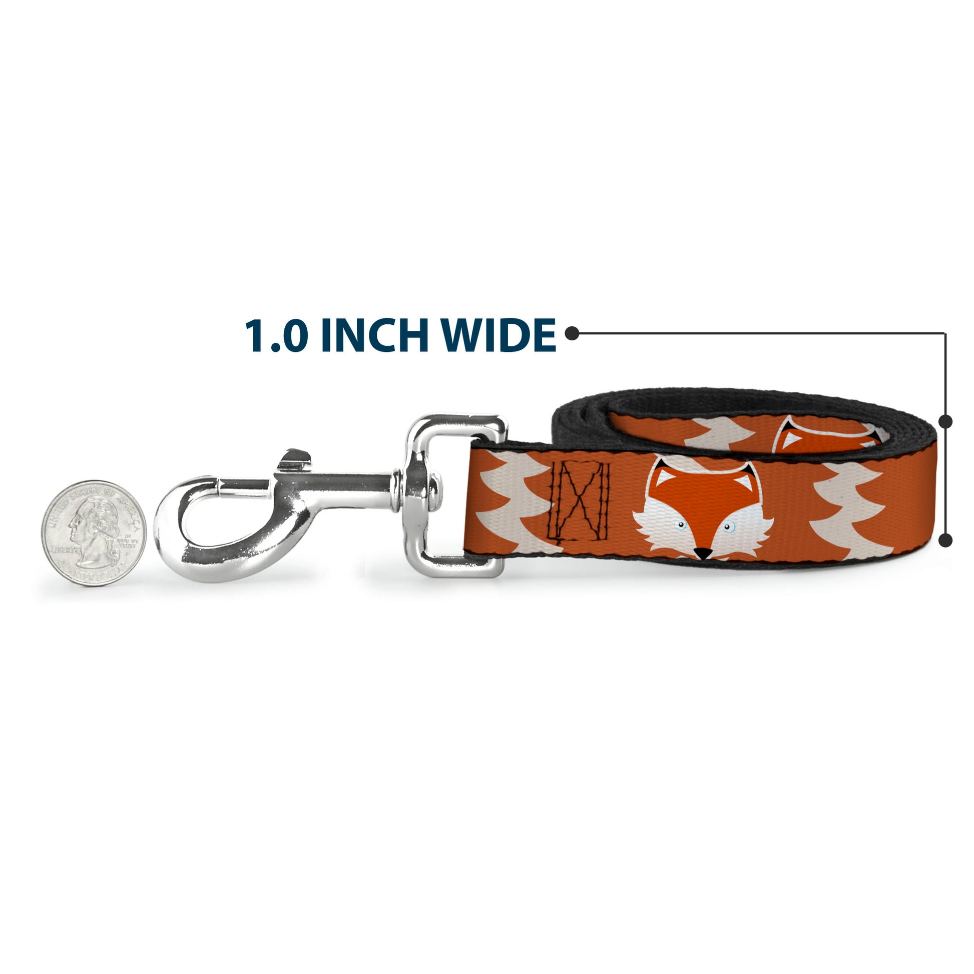 Dog Leash - Fox Face/Tail Orange/Natural Dog Leashes Buckle-Down