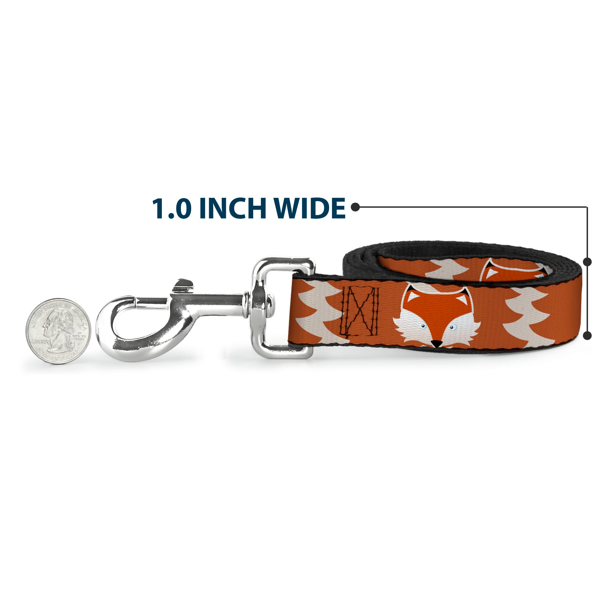 Dog Leash - Fox Face/Tail Orange/Natural Dog Leashes Buckle-Down