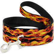 Dog Leash - Flames Vivid Black/Orange Dog Leashes Buckle-Down