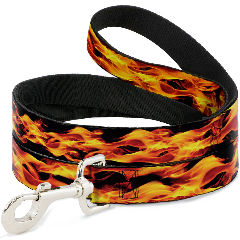 Dog Leash - Flames Vivid Black/Orange Dog Leashes Buckle-Down