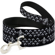 Dog Leash - Fleur-de-Lis/Studs Black/Grays Dog Leashes Buckle-Down