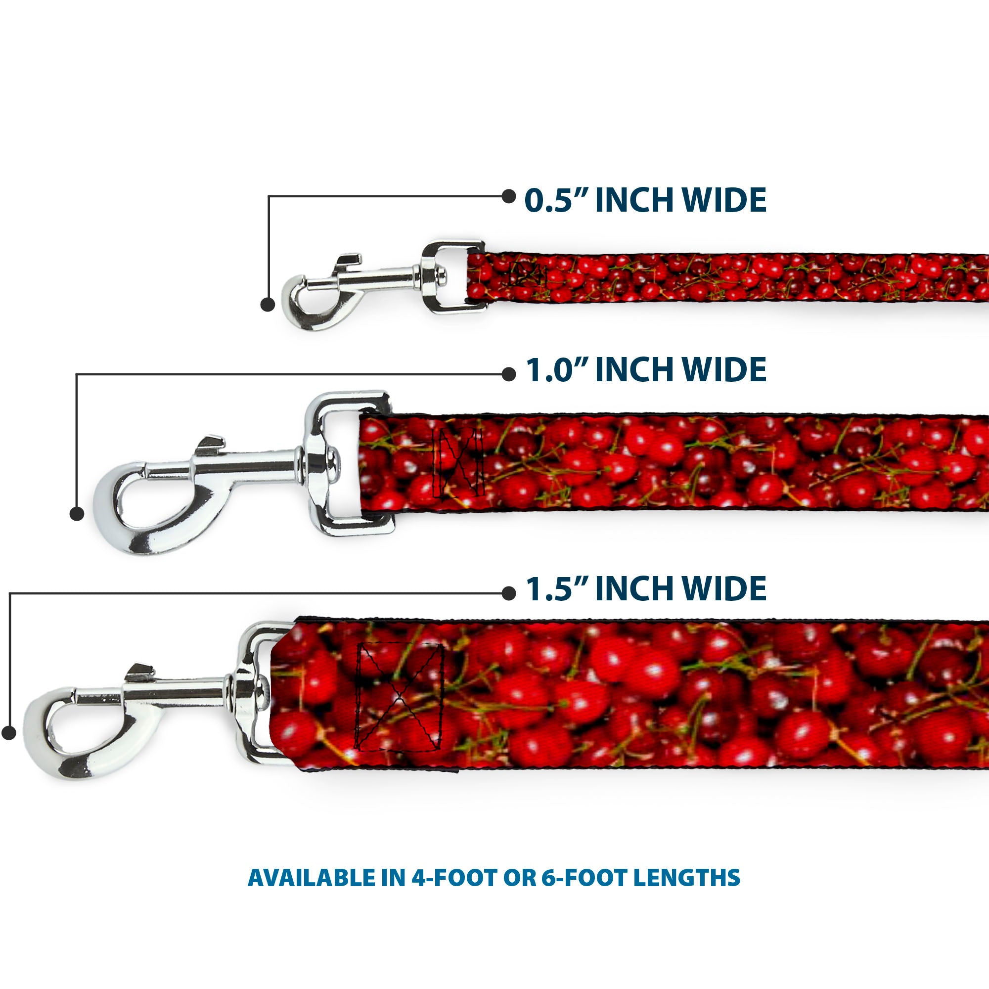 Dog Leash - Fresh Cherries Stacked Dog Leashes Buckle-Down