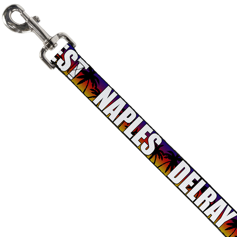 Dog Leash - Florida Cities Palm Tree Sunset/White Dog Leashes Buckle-Down