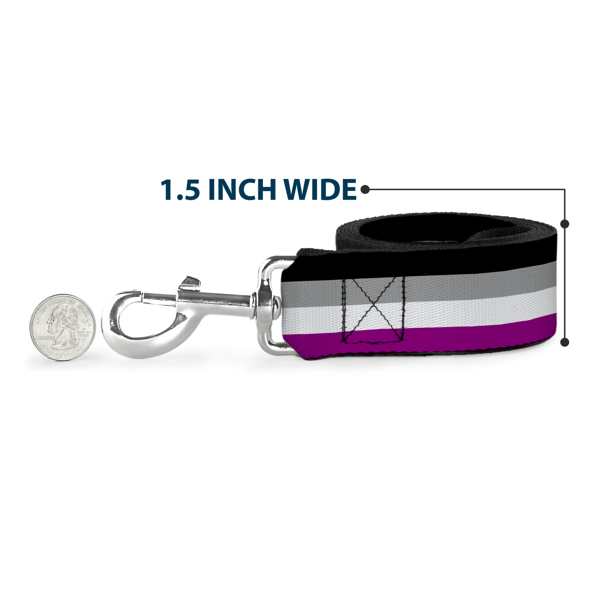 Dog Leash - Flag Asexual Black/Gray/White/Purple Dog Leashes Buckle-Down