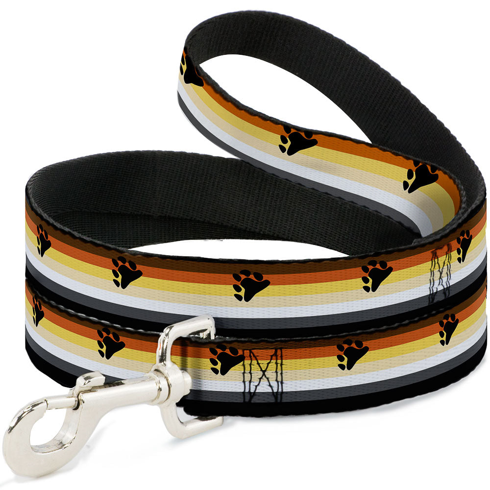 Dog Leash - Flag Bear Pride2 Black/Brown/Orange/Yellow/Tan/White/Gray/Black Dog Leashes Buckle-Down