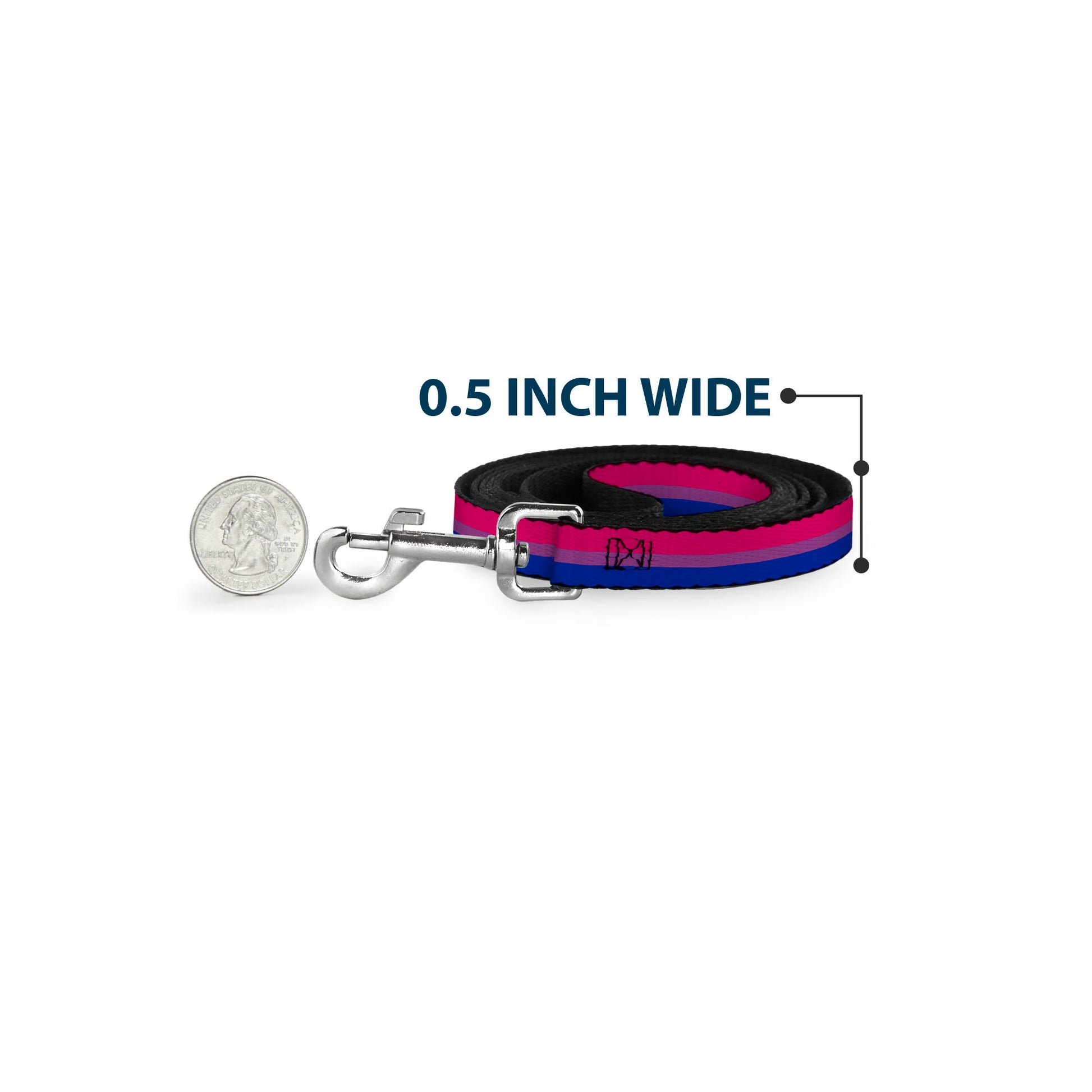 Dog Leash - Flag Bisexual Pink/Purple/Blue Dog Leashes Buckle-Down