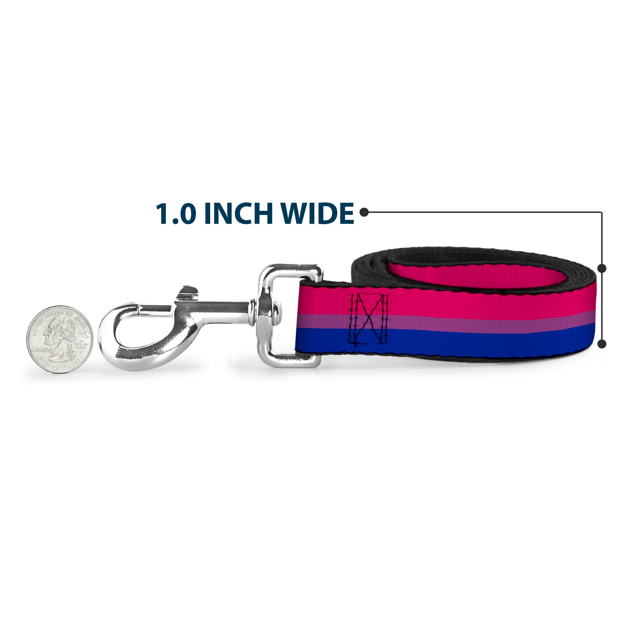 Dog Leash - Flag Bisexual Pink/Purple/Blue Dog Leashes Buckle-Down