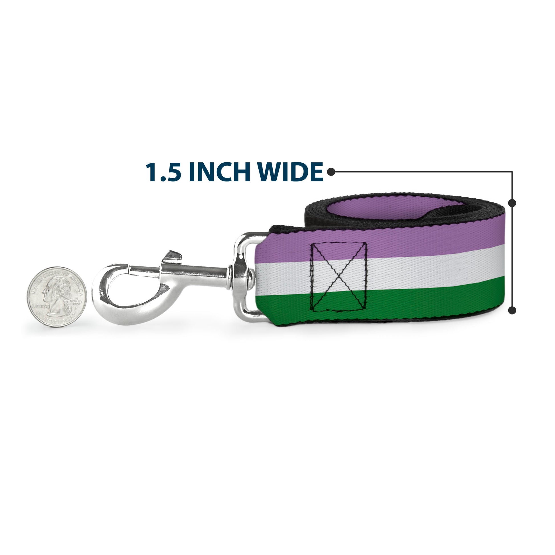 Dog Leash - Flag Genderqueer Lavender/White/Green Dog Leashes Buckle-Down