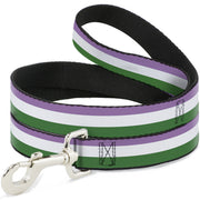 Dog Leash - Flag Genderqueer Lavender/White/Green Dog Leashes Buckle-Down