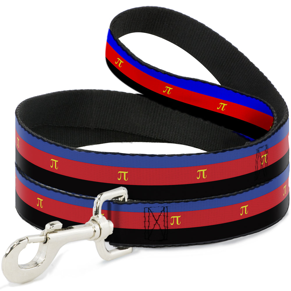 Dog Leash - Flag Polyamorous Pi Symbol Blue/Red/Black/Yellow Dog Leashes Buckle-Down