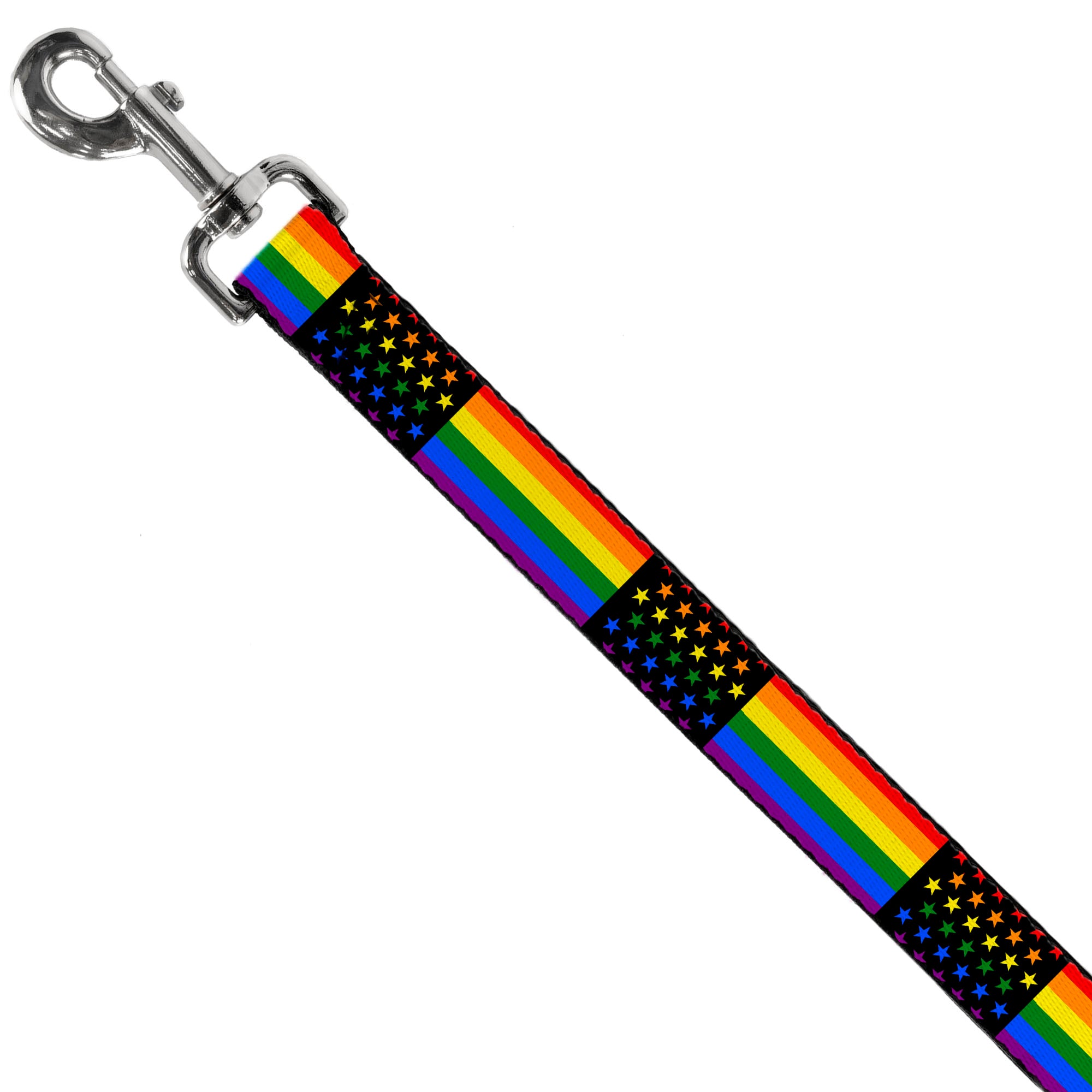 Dog Leash - Flag American Pride Rainbow/Black Dog Leashes Buckle-Down