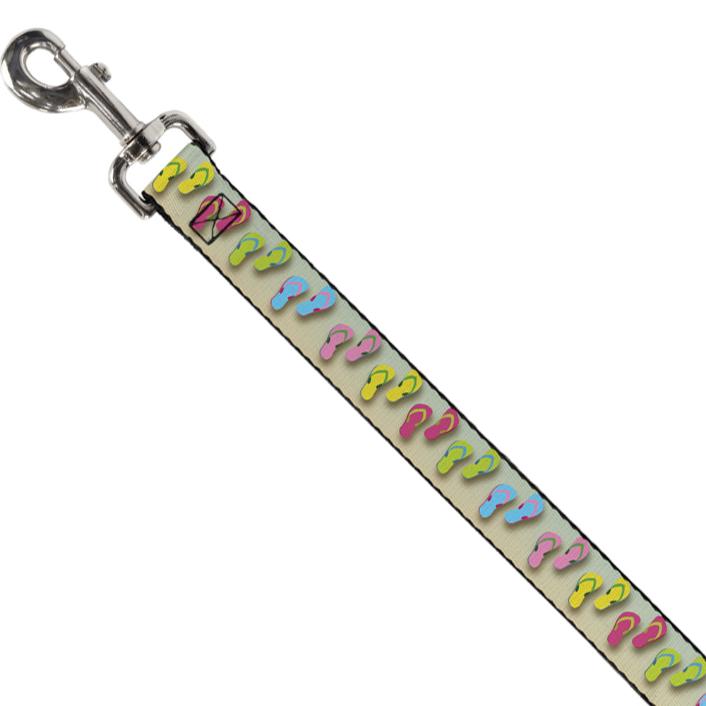 Dog Leash - Flip Flops2 Aqua/Multi Color Dog Leashes Buckle-Down