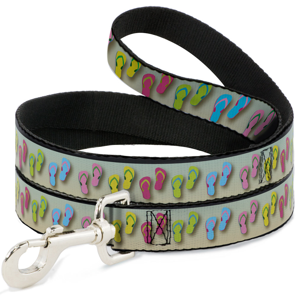 Dog Leash - Flip Flops2 Aqua/Multi Color Dog Leashes Buckle-Down