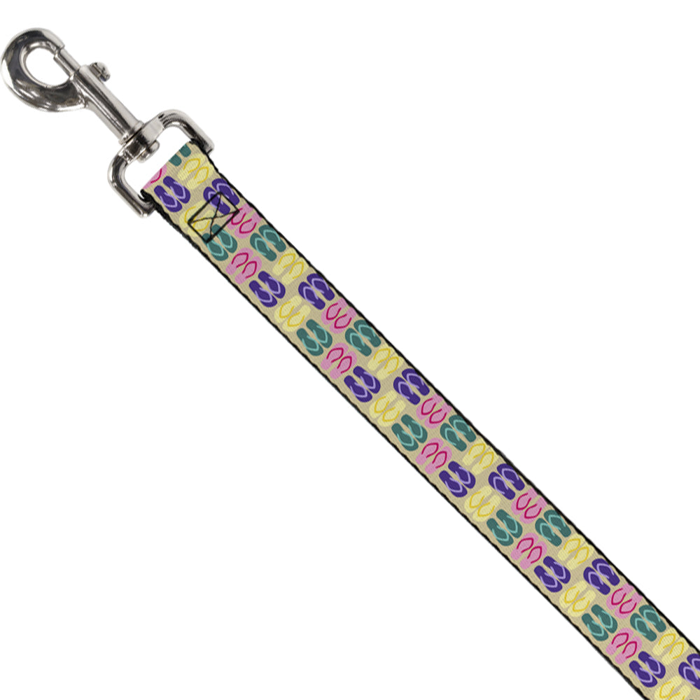 Dog Leash - Flip Flops4 Sand/Multi Color Dog Leashes Buckle-Down