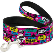 Dog Leash - Girls Rule Bubbles Dog Leashes Buckle-Down