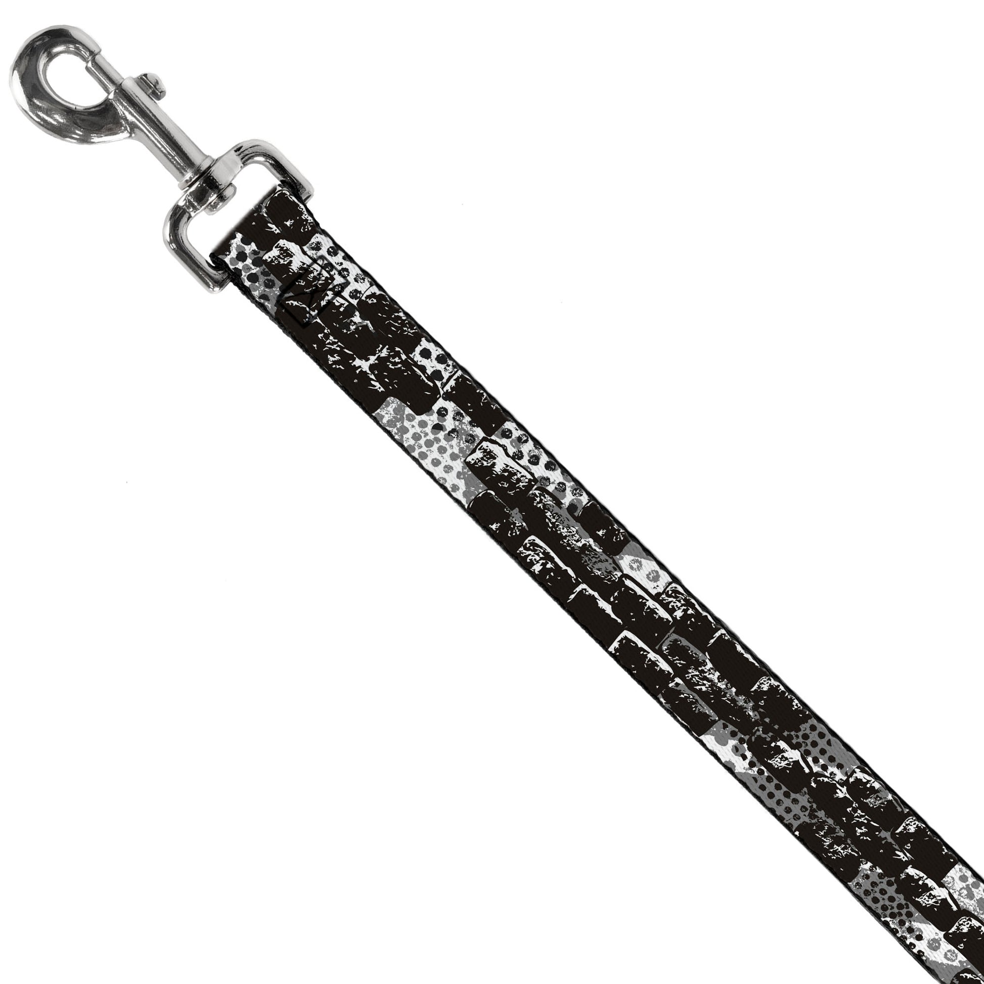 Dog Leash - Grunge Bricks Black/White Dog Leashes Buckle-Down