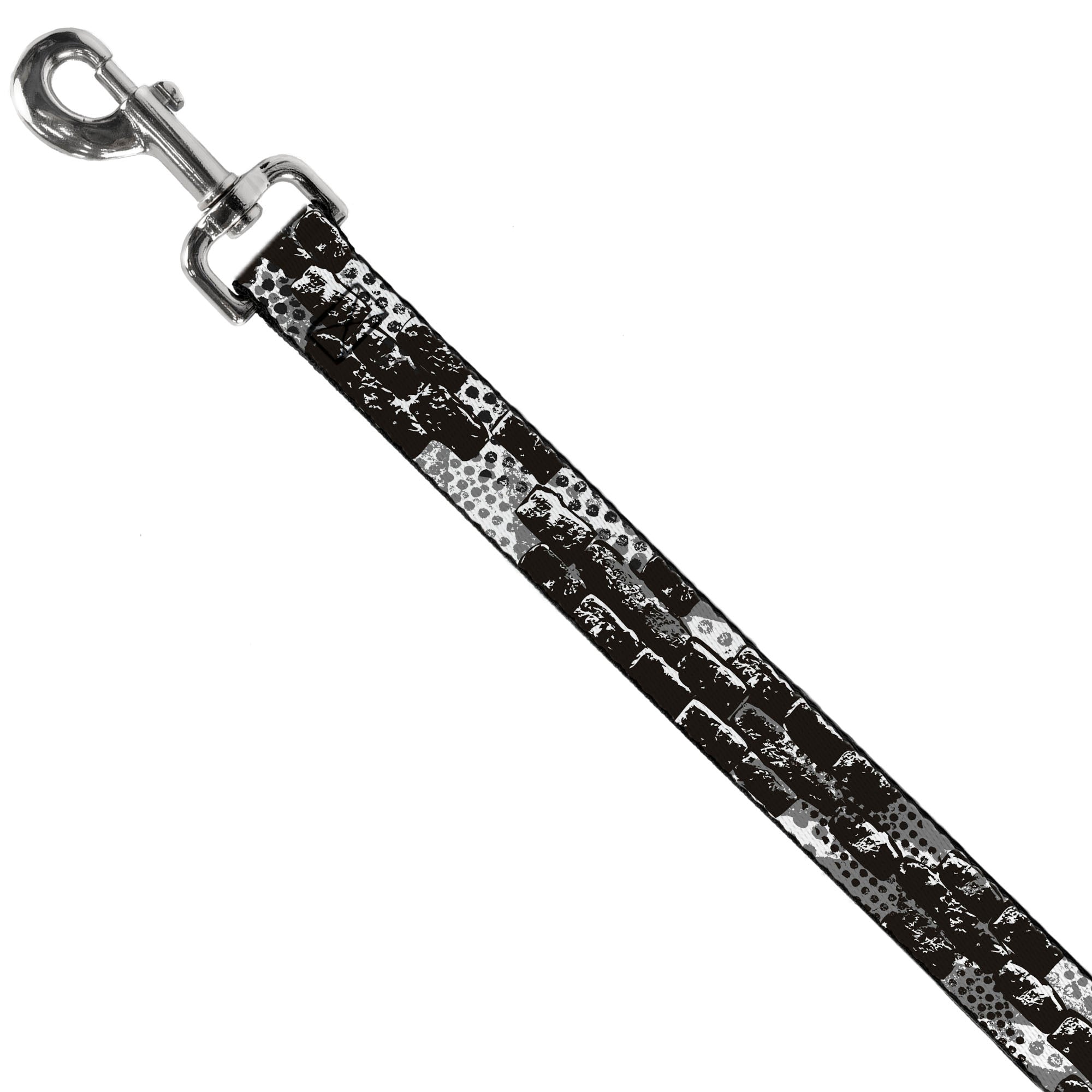 Dog Leash - Grunge Bricks Black/White Dog Leashes Buckle-Down