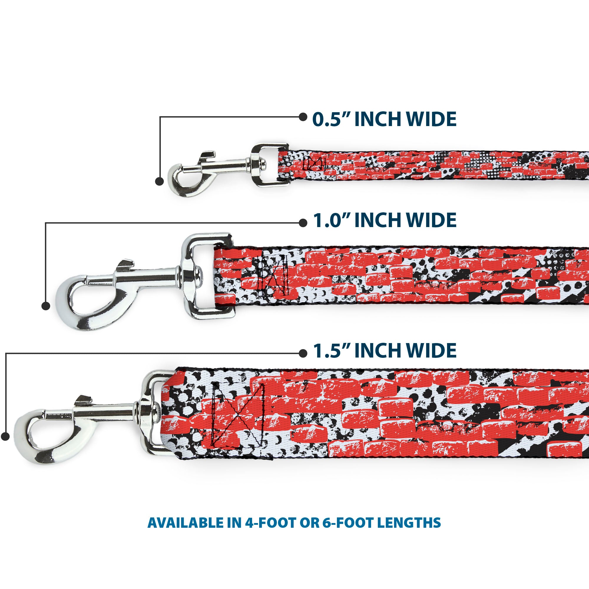 Dog Leash - Grunge Bricks Orange Dog Leashes Buckle-Down