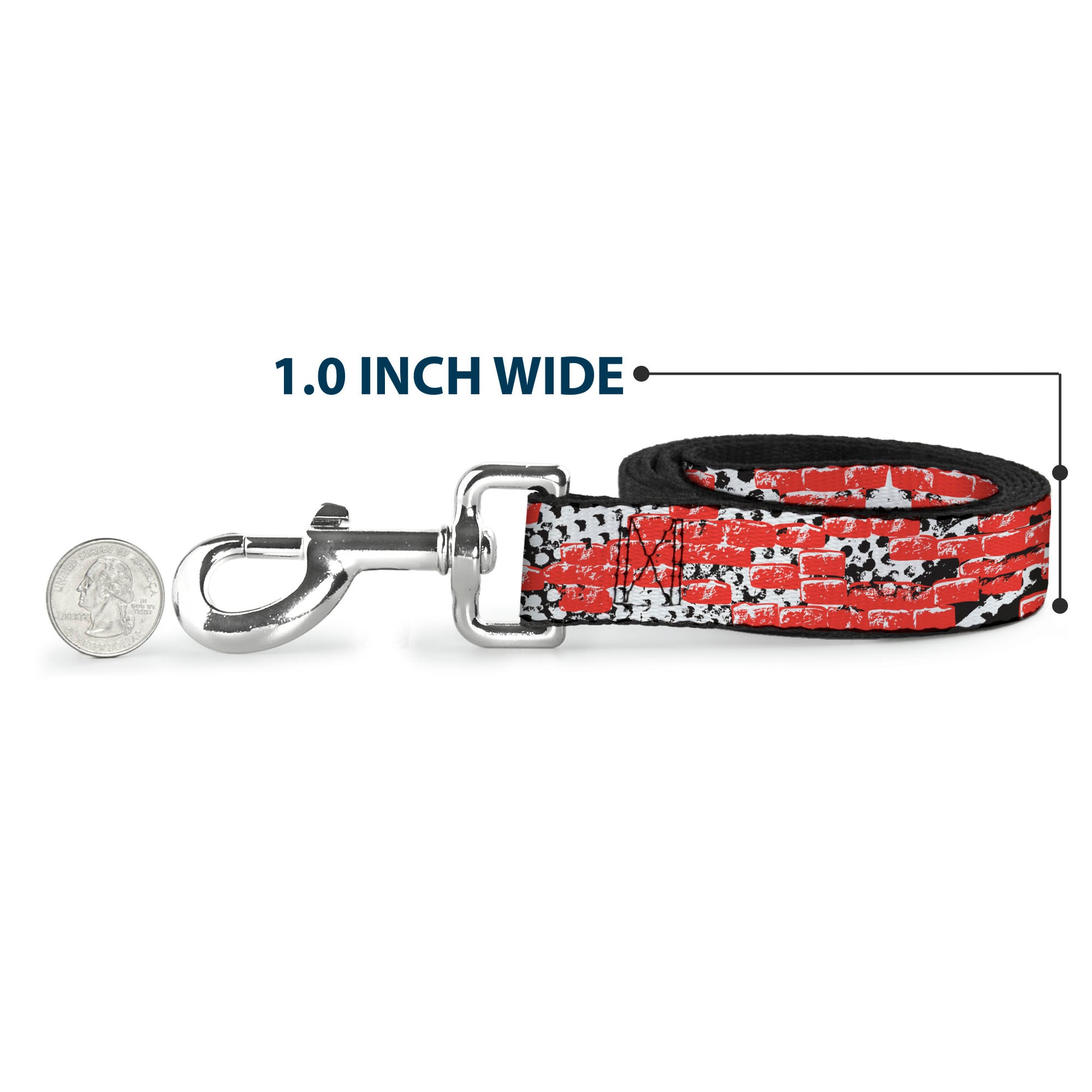 Dog Leash - Grunge Bricks Orange Dog Leashes Buckle-Down