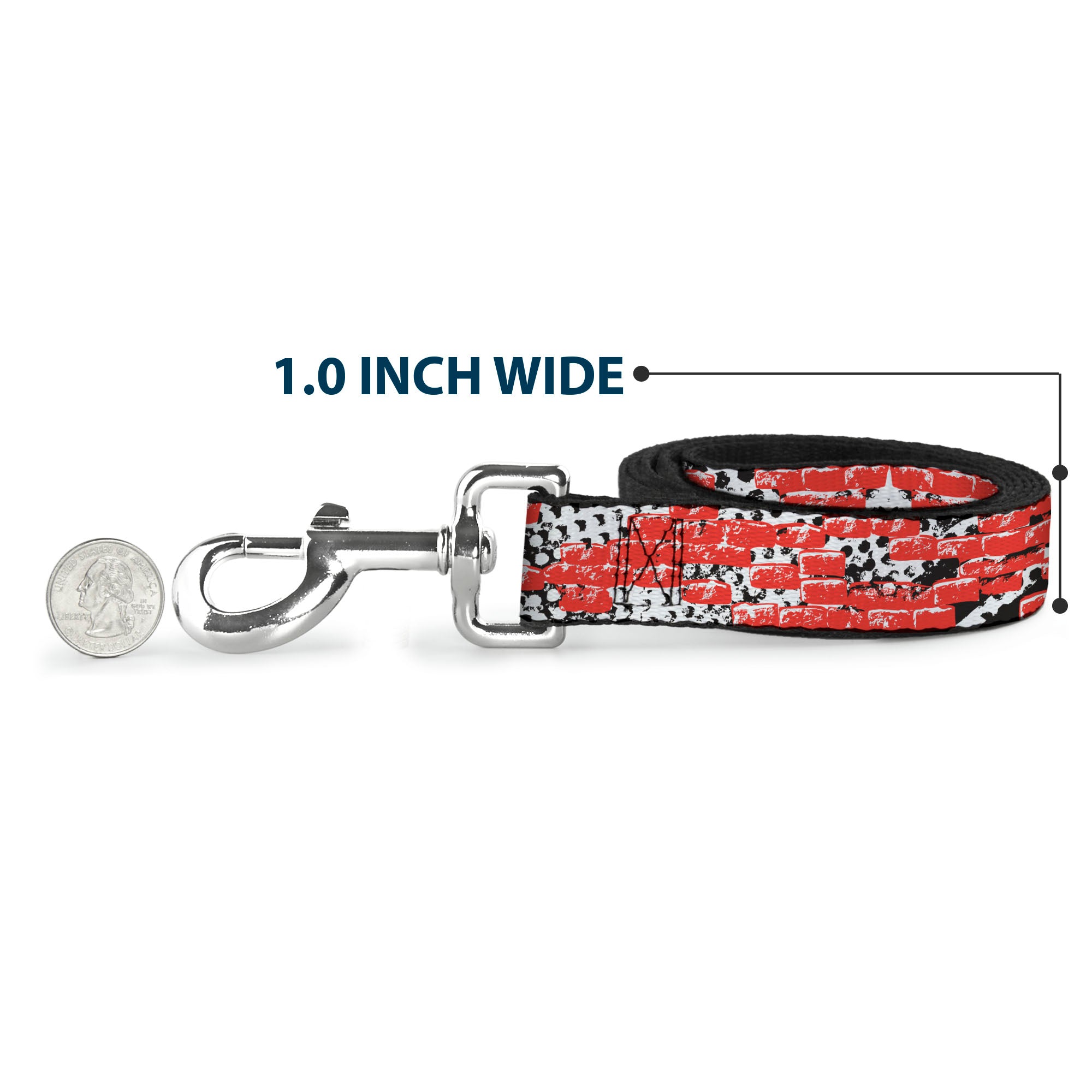Dog Leash - Grunge Bricks Orange Dog Leashes Buckle-Down