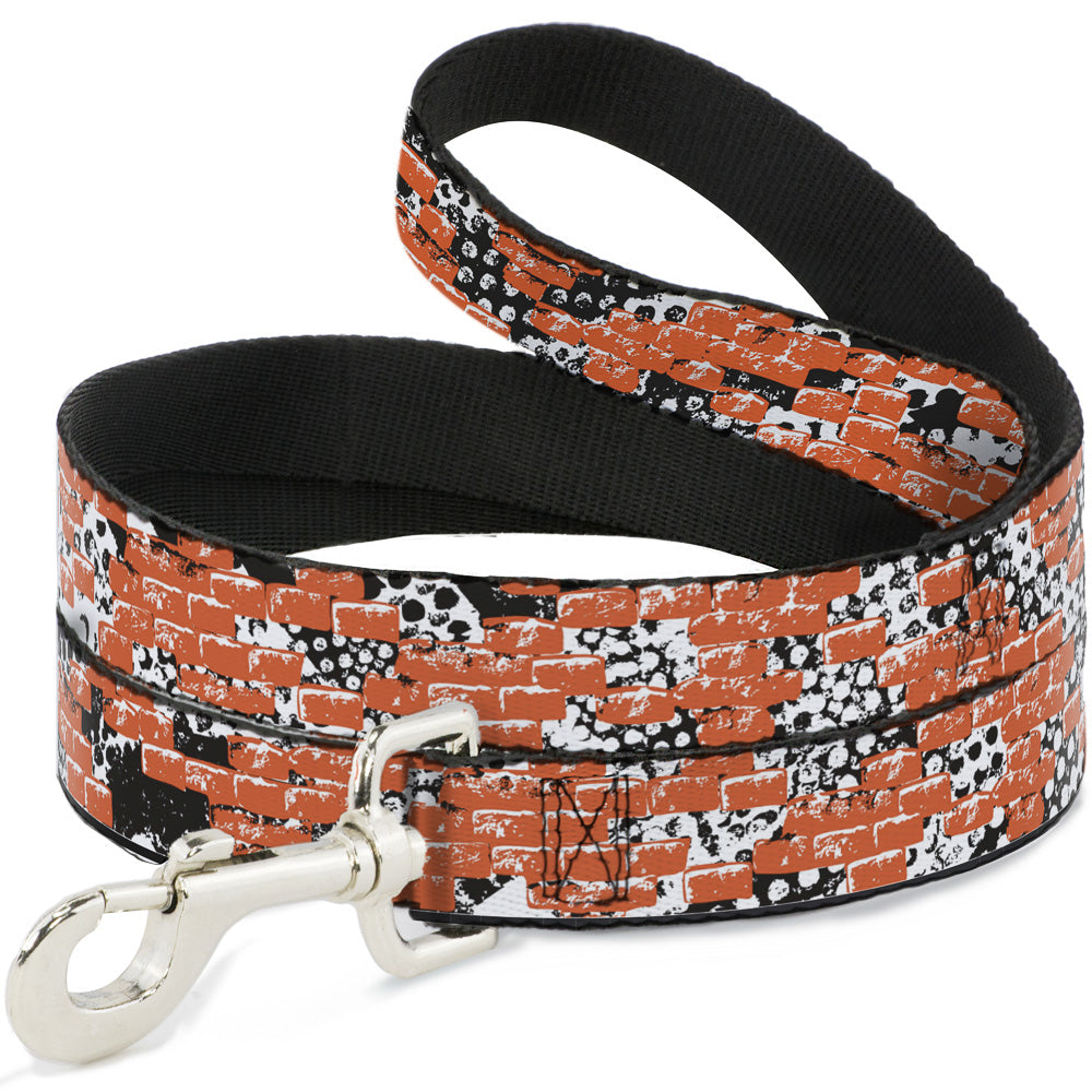Dog Leash - Grunge Bricks Orange Dog Leashes Buckle-Down