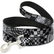 Dog Leash - Grunge Chaos Black/White Dog Leashes Buckle-Down