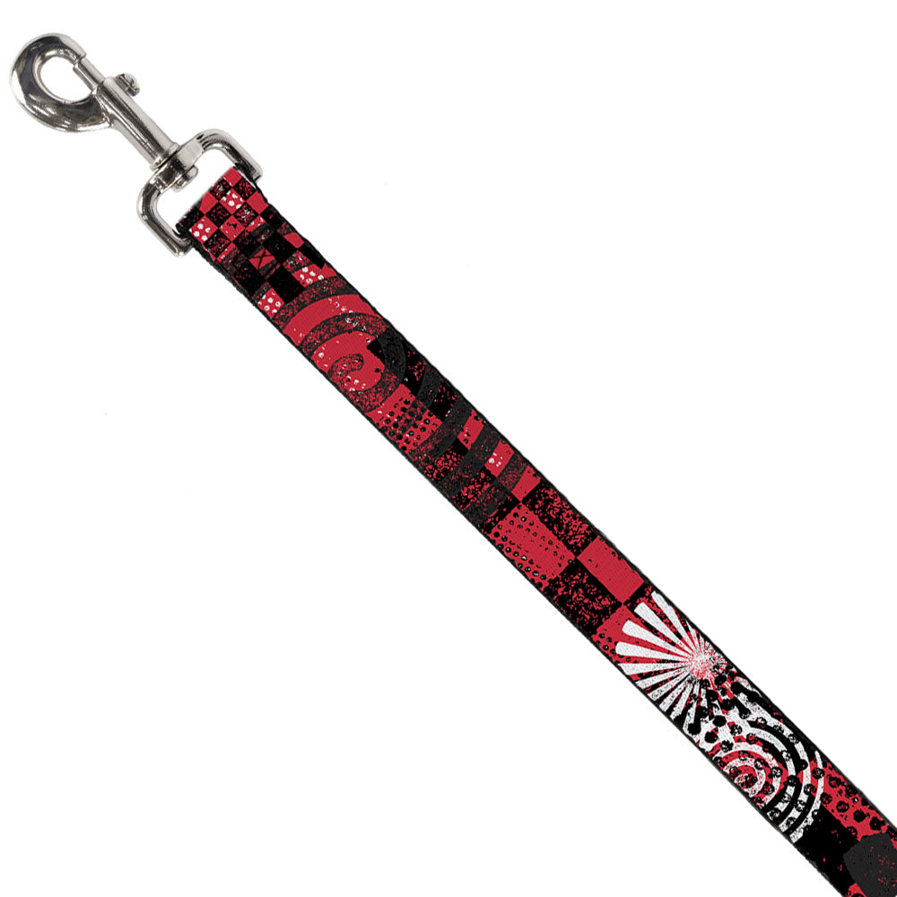 Dog Leash - Grunge Chaos Red Dog Leashes Buckle-Down