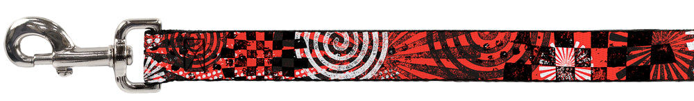Dog Leash - Grunge Chaos Red Dog Leashes Buckle-Down