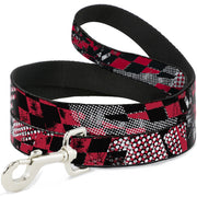 Dog Leash - Grunge Checker Flag Red Dog Leashes Buckle-Down
