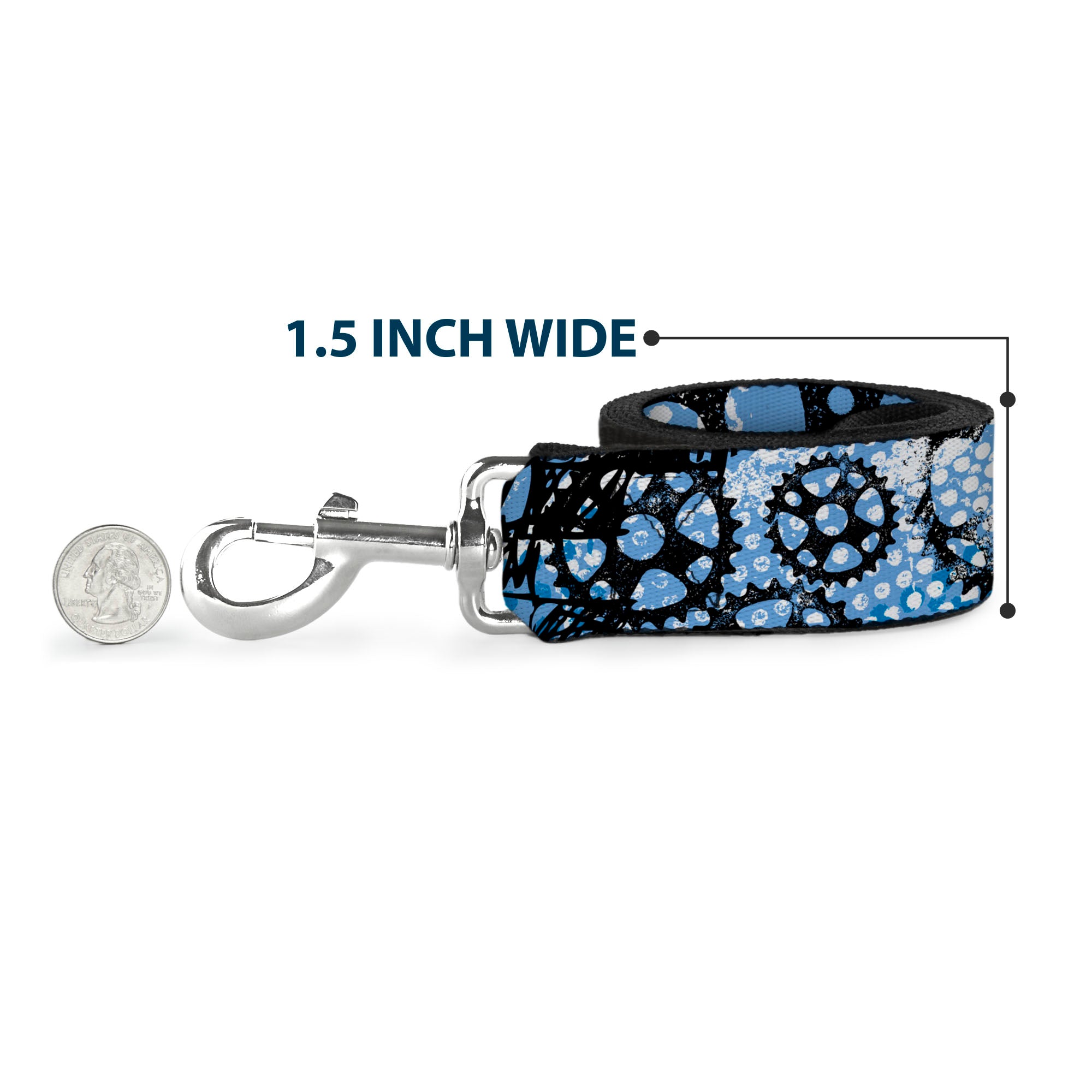 Dog Leash - Grunge Gears Blue Dog Leashes Buckle-Down