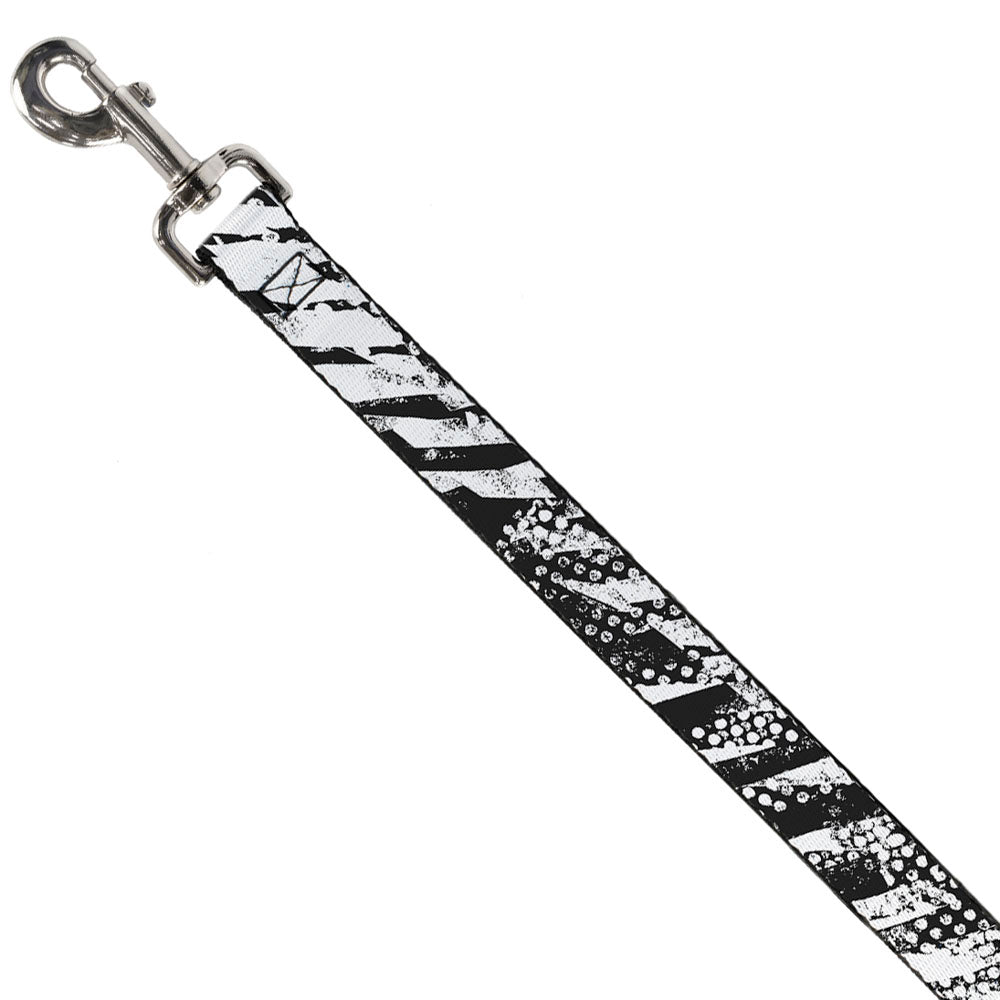 Dog Leash - Grunge Tread Black/White Dog Leashes Buckle-Down
