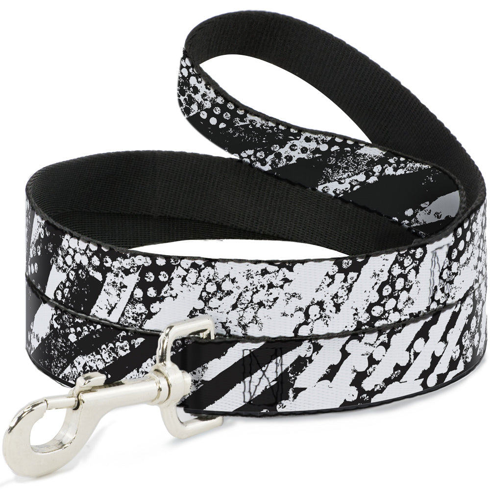 Dog Leash - Grunge Tread Black/White Dog Leashes Buckle-Down