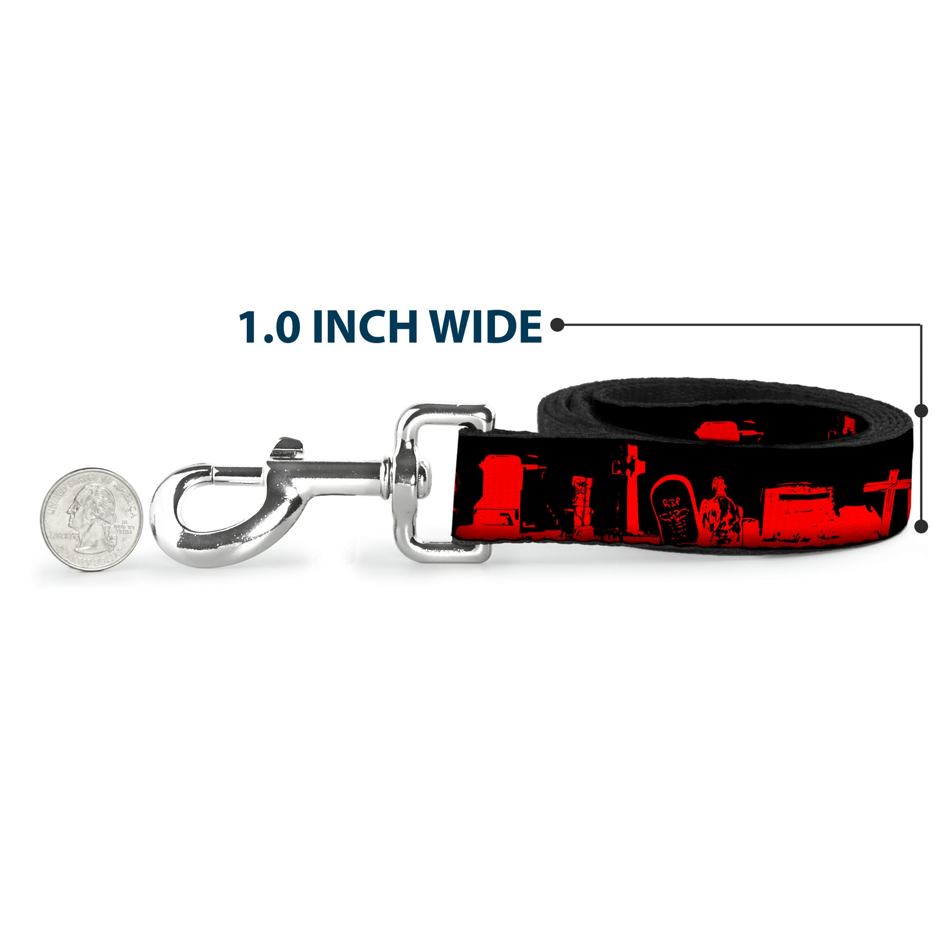 Dog Leash - Graveyard Black/Red Dog Leashes Buckle-Down
