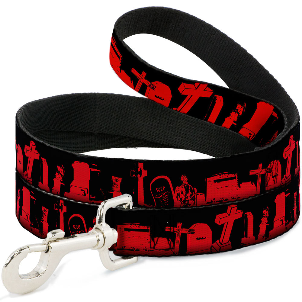 Dog Leash - Graveyard Black/Red Dog Leashes Buckle-Down