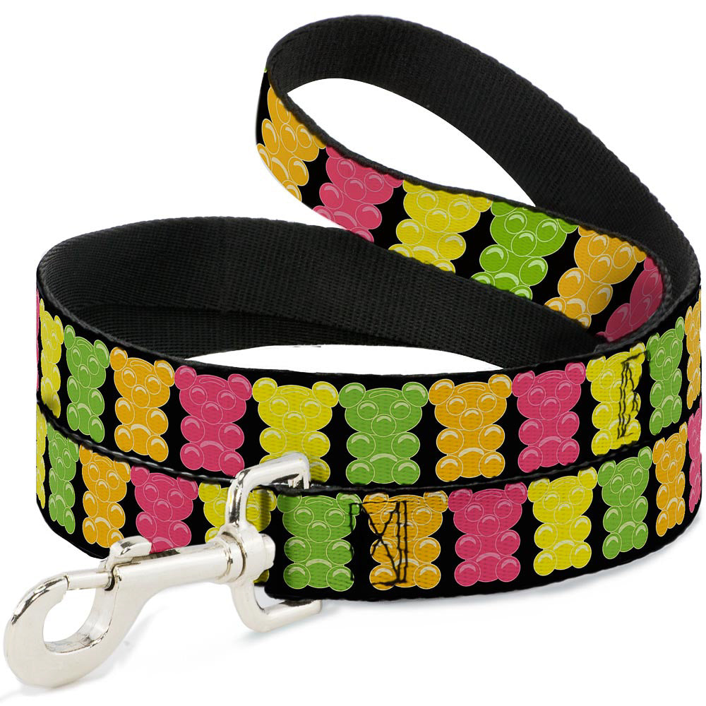 Dog Leash - Gummy Bears Cartoon Black/Red/Yellow/Green Dog Leashes Buckle-Down